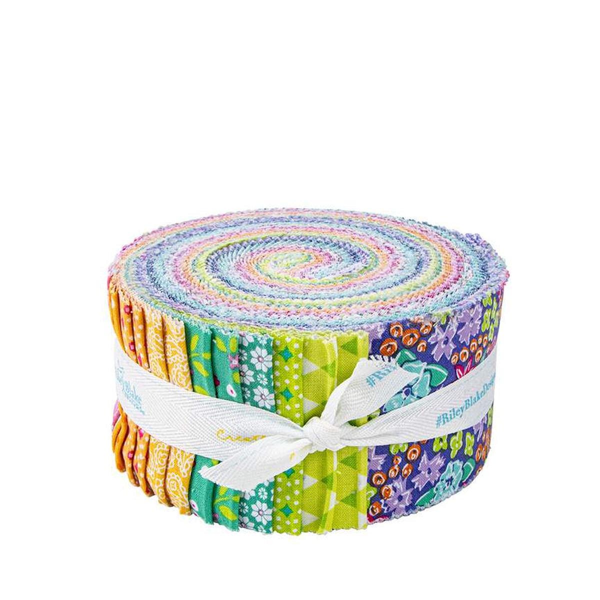 Image of the Vibrance rolie polie by Leslie Ryan for Riley Blake Designs. Features bright colored fabrics. Cute Little Fabric Shop