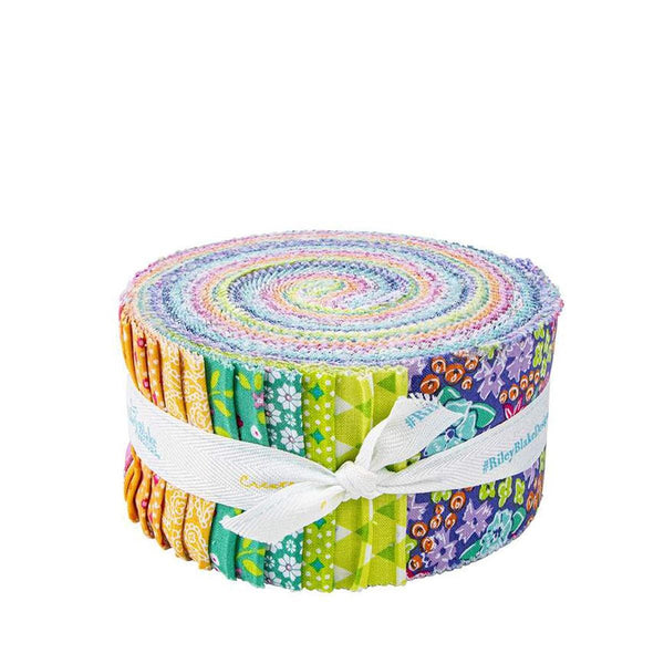Image of the Vibrance rolie polie by Leslie Ryan for Riley Blake Designs. Features bright colored fabrics. Cute Little Fabric Shop