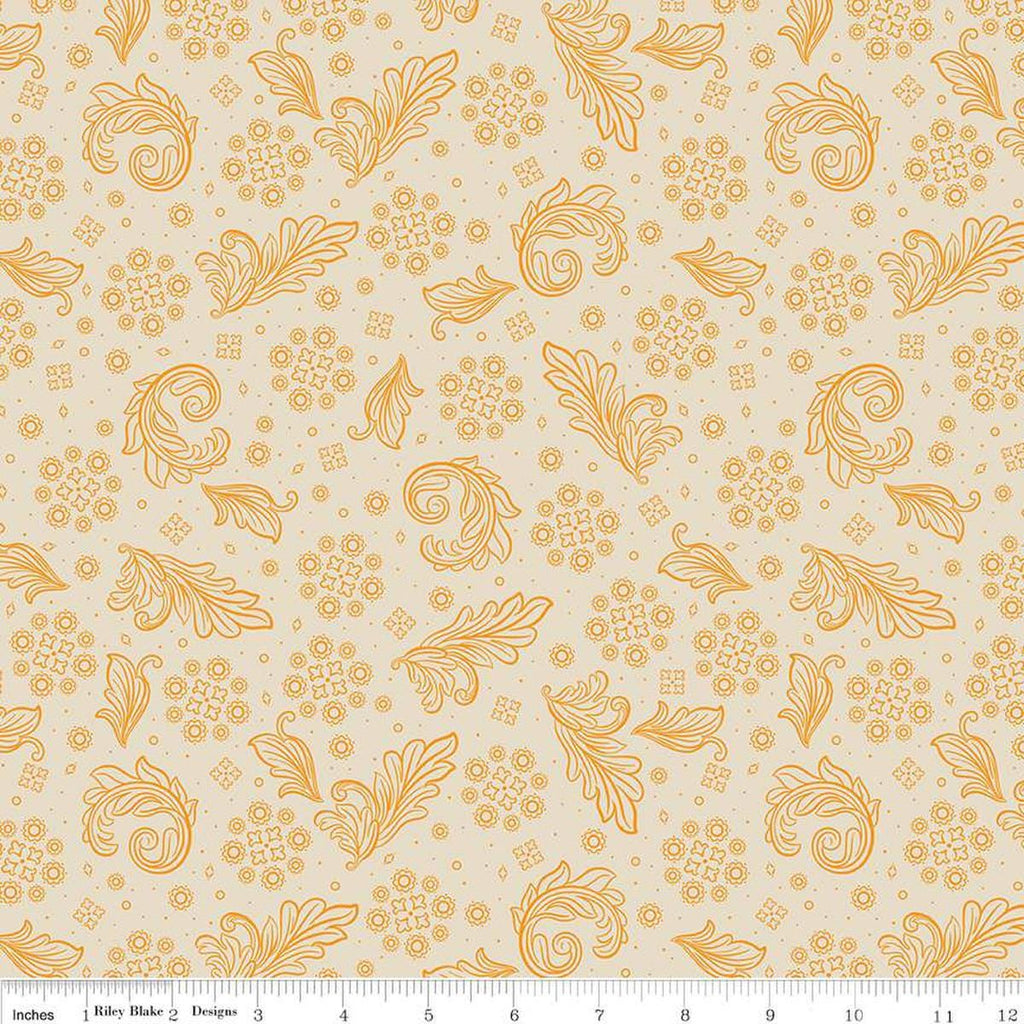1 yard End of Bolt - DEAL Cheddar at Twilight Scarf WIDE Back WB15167 Cream - Riley Blake - 107/108" Wide - Quilting Cotton Fabric