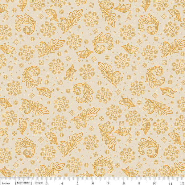 1 yard 27" End of Bolt - SALE Cheddar at Twilight Scarf WIDE Back WB15167 Cream - Riley Blake - 107/108" Wide - Quilting Cotton Fabric