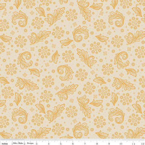 2 yard 27" End of Bolt - SALE Cheddar at Twilight Scarf WIDE Back WB15167 Cream - Riley Blake - 107/108" Wide - Quilting Cotton Fabric