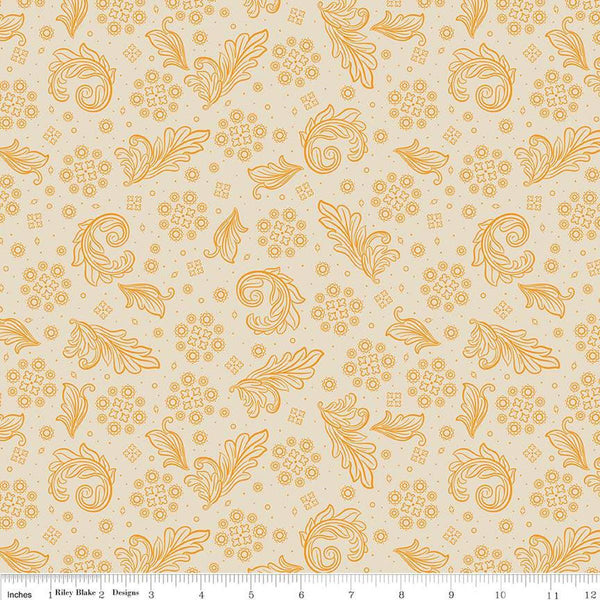 1 yard 27" End of Bolt - SALE Cheddar at Twilight Scarf WIDE Back WB15167 Cream - Riley Blake - 107/108" Wide - Quilting Cotton Fabric