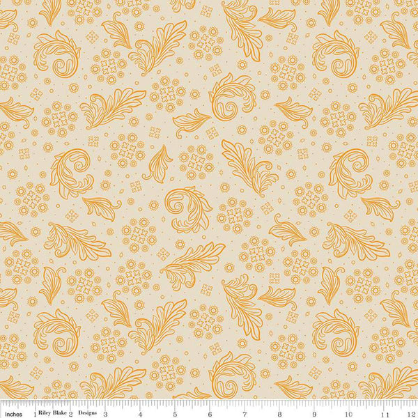 3 yard cut- SALE Cheddar at Twilight Scarf WIDE Back WB15167 Cream - Riley Blake Design - 107/108" Wide - Quilting Cotton Fabric