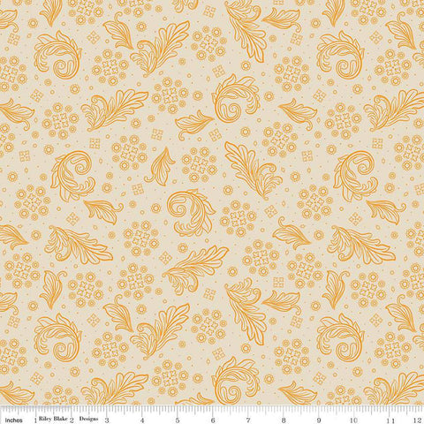 3 yard cut- SALE Cheddar at Twilight Scarf WIDE Back WB15167 Cream - Riley Blake Design - 107/108" Wide - Quilting Cotton Fabric