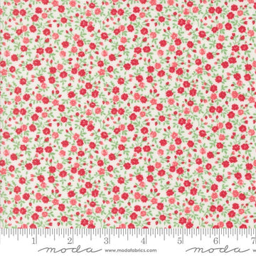 Image of the Summertime Bloom Cream quilting cotton fabric by Moda Fabrics. Features flowers on a cream background. Cute Little Fabric Shop