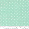 Image of the Summertime Small Aqua quilting cotton fabric by Moda Fabrics. Features flowers on a mint background. Cute Little Fabric Shop