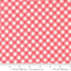 Image of the Summertime Picnic Blush quilting cotton fabric by Moda Fabrics. Features flowers on a pink background. Cute Little Fabric Shop