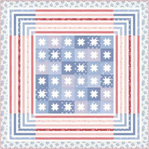 SALE My Home Sweet Home Digital QUILT TOP by Bunny Hill Designs - Hollyhocks & Roses - Moda - Digital Quilt Top -  Quilting Cotton