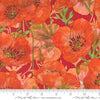 Superbloom Poppy Geranium quilting cotton fabrics by Robin Pickens for Moda Fabrics. Features flowers on a orange background. Cute Little Fabric Shop