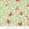 Superbloom Butterfly Cream quilting cotton fabrics by Robin Pickens for Moda Fabrics. Features flowers on an green background. Cute Little Fabric Shop