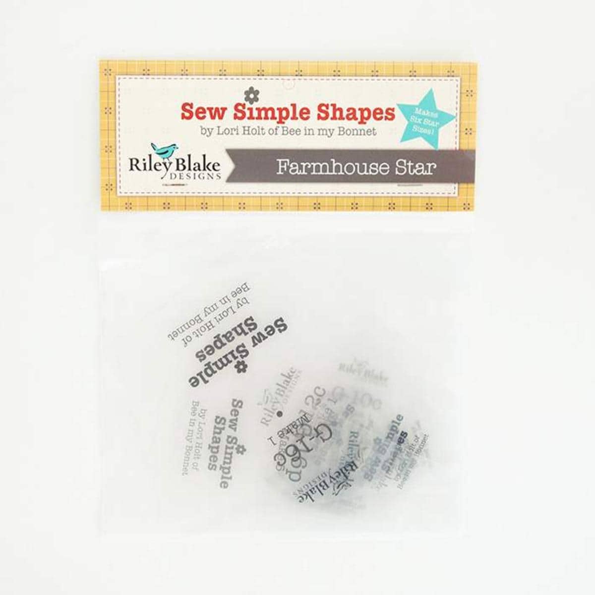 Image of the Farmhouse Star Sew Simple Shapes by Lori Holt for Riley Blake Designs. Features plastic shapes. 
Cute Little Fabric Shop