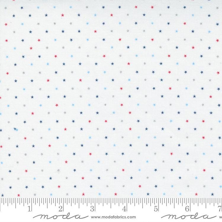 17" End of Bolt - Twinkle Metallic Dot 24106 Patriotic - Moda Fabrics - Twinkle Star Sparkle Stars Celestial - Quilting Cotton Fabric