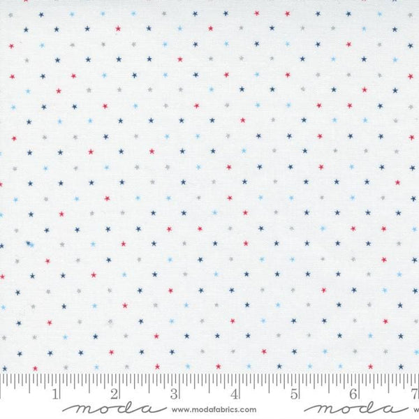 17" End of Bolt - Twinkle Metallic Dot 24106 Patriotic - Moda Fabrics - Twinkle Star Sparkle Stars Celestial - Quilting Cotton Fabric