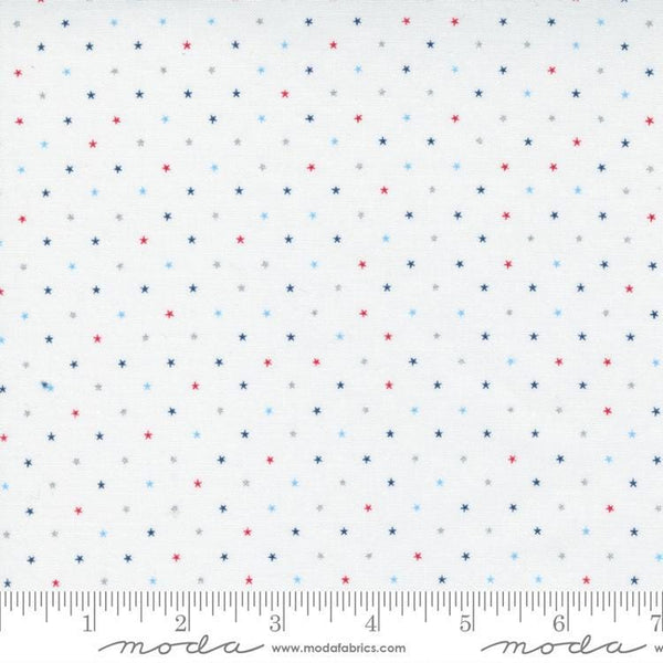 11" End of Bolt - Twinkle Metallic Dot 24106 Patriotic - Moda Fabrics - Twinkle Star Sparkle Stars Celestial - Quilting Cotton Fabric