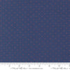 Image of the Star Spangled Twinkle Twilight Rocket quilting cotton fabric by Moda Fabrics. Features stars on a blue background. Cute Little Fabric Shop
