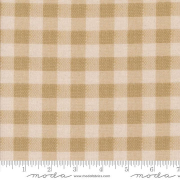 Image of the Farm And Garden Canvas PRINTED Gingham Toast by Cathe Holden for Moda Fabrics. Features tan gingham on canvas. 
Cute Little Fabric Shop