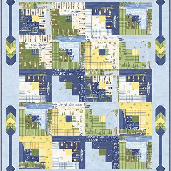 Image of the Lakeside Paddle quilt pattern by Coach House Designs for Moda Fabrics. Features a lake themed quilt.
Cute Little Fabric Shop