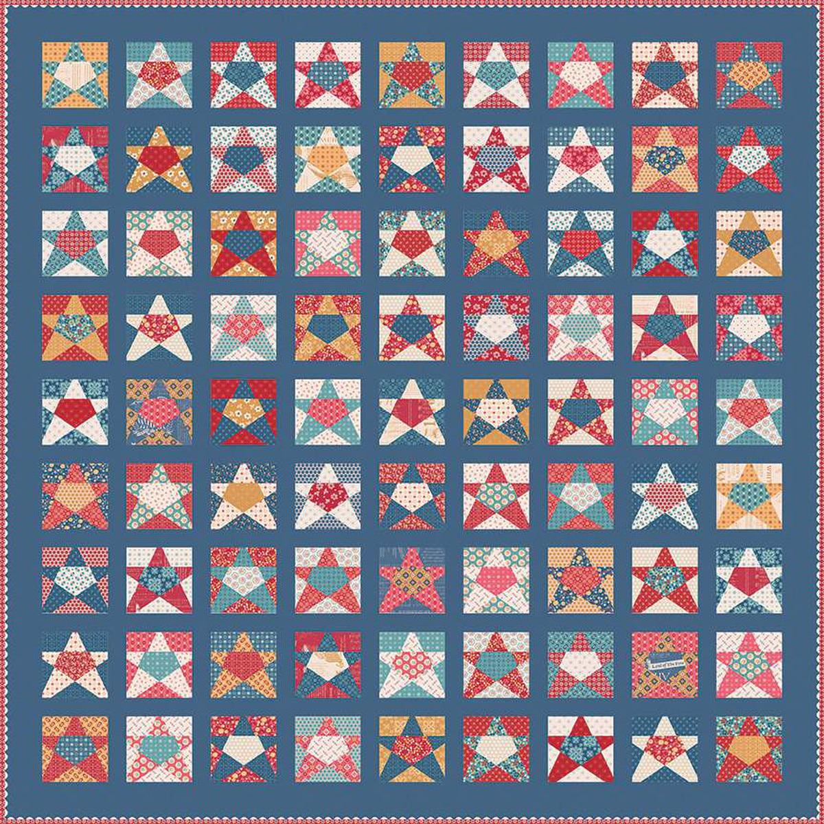 Image of the Lori Holt 10 inch Star Quilt Paper by Riley Blake Designs. Features stars on paper. Cute Little Fabric Shop