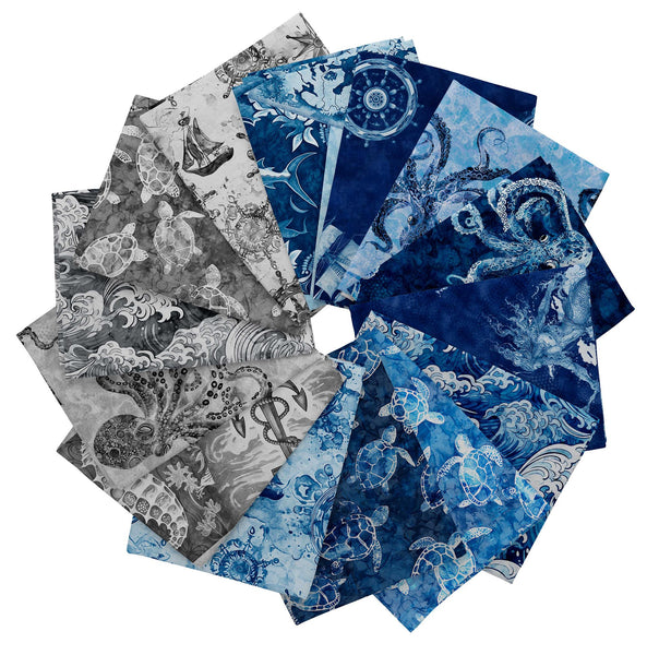 Image of the Ocean Blues fat quarter bundle by Morris Creative Group for QT fabrics. Features 14 prints with water themed fabrics.
Cute Little Fabric Shop