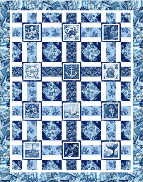 Image of the Ocean Blues Deep Blue Sea quilt pattern by Morris Creative Group for QT Fabrics. Features ocean fabrics on blue fabrics.
Cute Little Fabric Shop