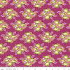 Image of the Morning Meadow Bouquets Orchid quilting cotton fabric. Features flowers on a red background. Cute Little Fabric Shop