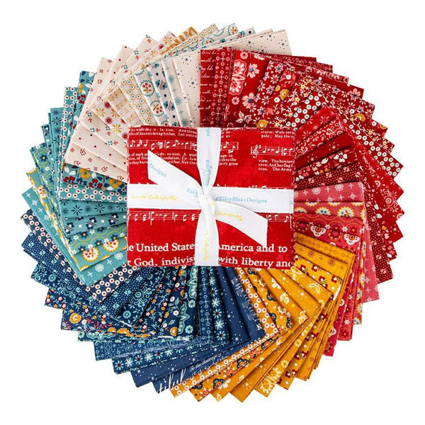 SALE Americana Fat Quarter Bundle 52 pieces - Riley Blake Designs - Pre cut Precut - Lori Holt - Quilting Cotton Fabric