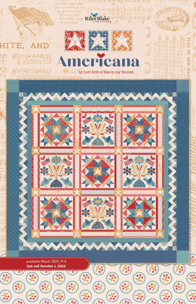 SALE Americana Fat Quarter Bundle 52 pieces - Riley Blake Designs - Pre cut Precut - Lori Holt - Quilting Cotton Fabric