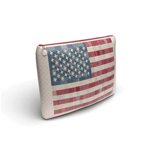 SALE Americana Project Bag ST-40882 by Lori Holt - Riley Blake - Vinyl Zipper Bag with 100% Cotton Lining - Approximately 9" x 12"