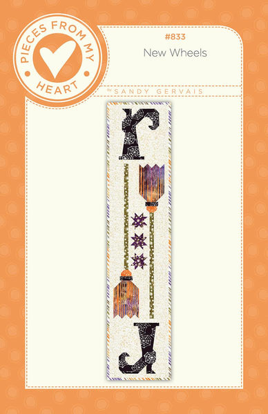 SALE New Wheels Runner Quilt PATTERN P157 by Sandy Gervais - Riley Blake Design - INSTRUCTIONS Only - Halloween Witch Broom Boots