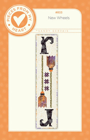 SALE New Wheels Runner Quilt PATTERN P157 by Sandy Gervais - Riley Blake Design - INSTRUCTIONS Only - Halloween Witch Broom Boots