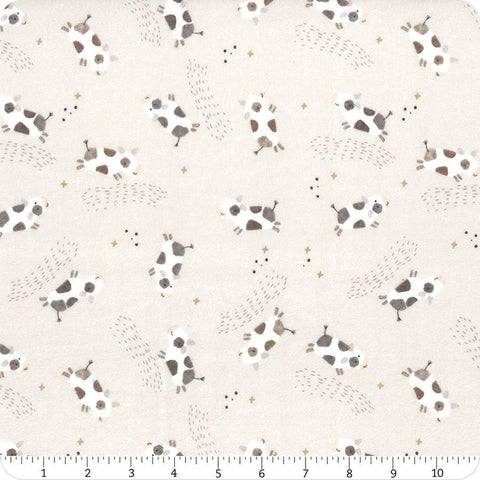 FLANNEL Till the Cows Come Home Cows F16111 Ash - Riley Blake Designs - Cows Jumping Stars Celestial - FLANNEL Cotton Fabric