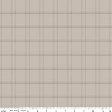 FLANNEL Till the Cows Come Home Plaid F16112 Taupe - Riley Blake Designs - Plaid Lines Stripe - FLANNEL Cotton Fabric