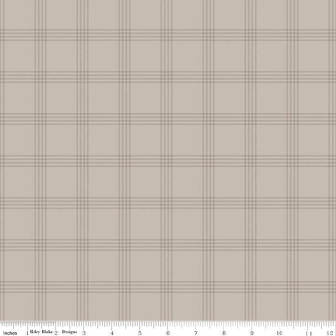 FLANNEL Till the Cows Come Home Plaid F16112 Taupe - Riley Blake Designs - Plaid Lines Stripe - FLANNEL Cotton Fabric