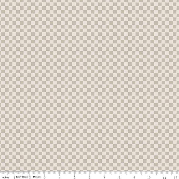 FLANNEL Till the Cows Come Home Checks F16113 Ash - Riley Blake Designs - PRINTED Gingham Plaid Lines - Flannel Cotton Fabric