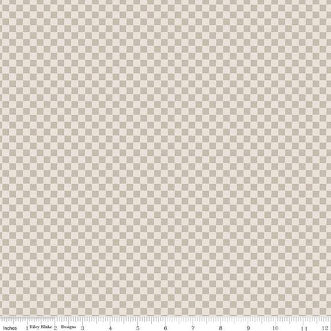 FLANNEL Till the Cows Come Home Checks F16113 Ash - Riley Blake Designs - PRINTED Gingham Plaid Lines - Flannel Cotton Fabric