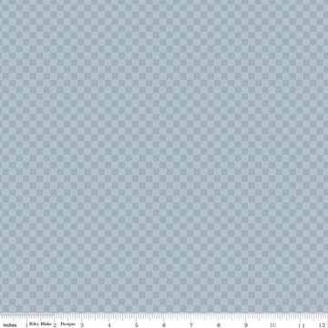 29" End of Bolt - FLANNEL Till the Cows Come Home Checks F16113 Blue - Riley Blake - PRINTED Gingham Plaid Lines - Flannel Cotton Fabric