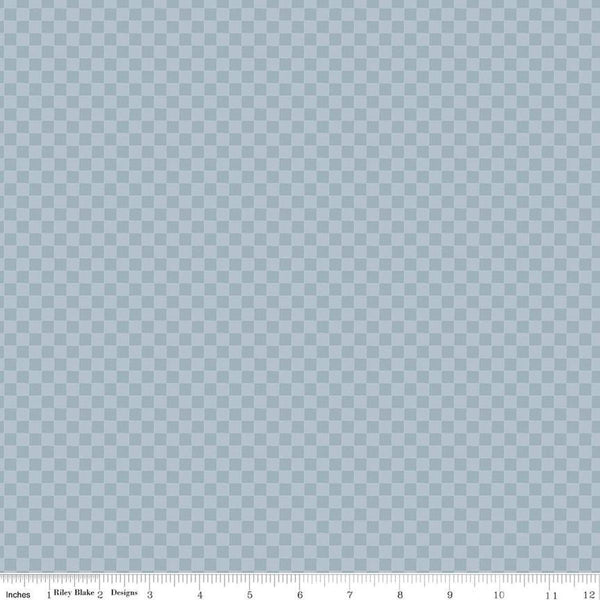 FLANNEL Till the Cows Come Home Checks F16113 Blue - Riley Blake Designs - PRINTED Gingham Plaid Lines - Flannel Cotton Fabric