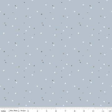 15" End of Bolt - FLANNEL Till the Cows Come Home Stars F16114 Sky - Riley Blake Designs - Scattered Stars Celestial - FLANNEL Cotton Fabric