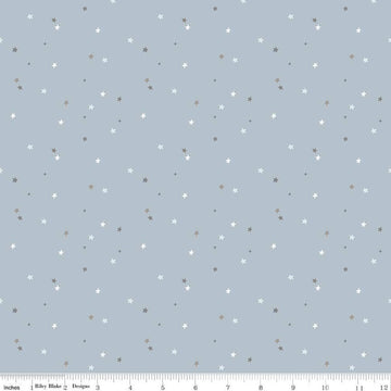 24" End of Bolt - FLANNEL Till the Cows Come Home Stars F16114 Sky - Riley Blake Designs - Scattered Stars Celestial - FLANNEL Cotton Fabric