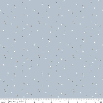 24" End of Bolt - FLANNEL Till the Cows Come Home Stars F16114 Sky - Riley Blake Designs - Scattered Stars Celestial - FLANNEL Cotton Fabric