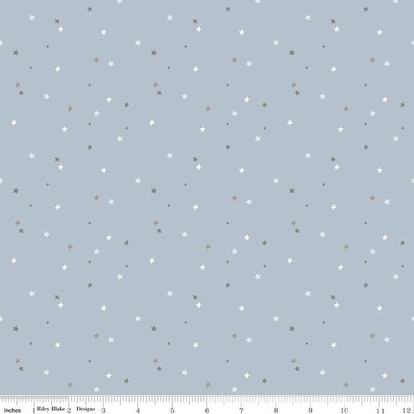 FLANNEL Till the Cows Come Home Stars F16114 Sky - Riley Blake Designs - Scattered Stars Celestial - FLANNEL Cotton Fabric