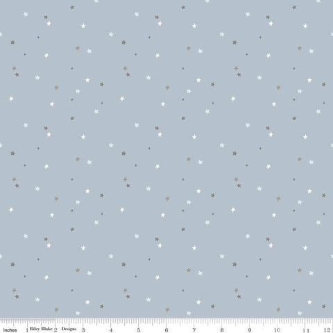 FLANNEL Till the Cows Come Home Stars F16114 Sky - Riley Blake Designs - Scattered Stars Celestial - FLANNEL Cotton Fabric