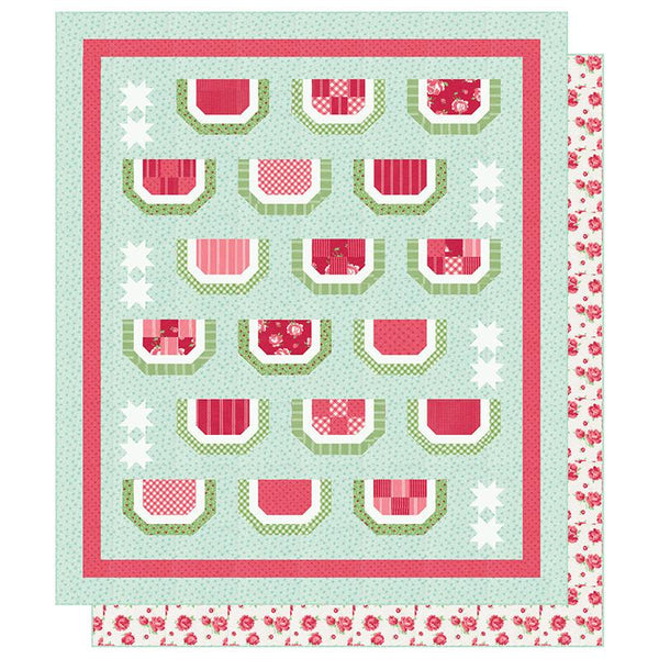 SALE Summertime Quilt Kit KIT55320 - Moda Fabrics - Pattern Fabric - Watermelon Fruit Summer - Quilting Cotton Fabric