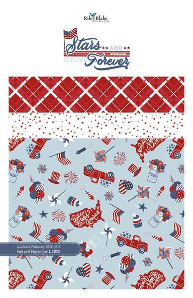 SALE Stars and Stripes Forever 2.5 Inch Rolie Polie Jelly Roll 40 pieces - Riley Blake Design - Precut Pre cut - Quilting Cotton Fabric