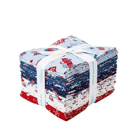 SALE Stars and Stripes Forever Fat Quarter Bundle 21 pieces - Riley Blake Designs - Pre cut Precut - Patriotic - Quilting Cotton Fabric