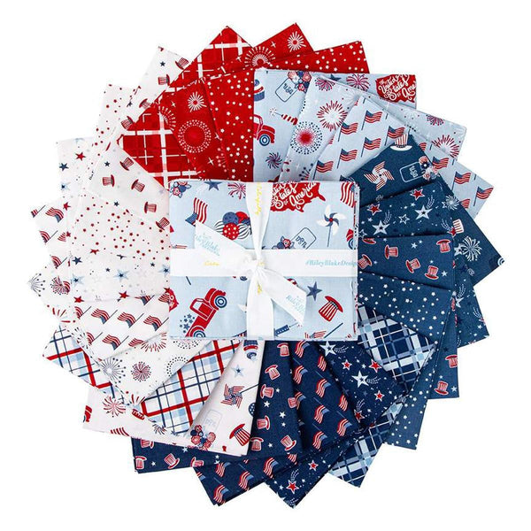 SALE Stars and Stripes Forever Fat Quarter Bundle 21 pieces - Riley Blake Designs - Pre cut Precut - Patriotic - Quilting Cotton Fabric