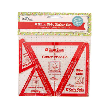 DEAL Lori Holt Cute Cuts Slim Side Rulers 6 1/2" x 12 1/2" STCC-40872 - Riley Blake Designs - Plastic Non-Slip 4 Rulers