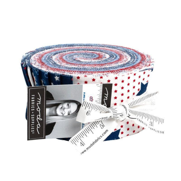 Star Spangled 2.5-Inch Jelly Roll Rolie Polie 40 pieces  - Moda Fabrics - Patriotic USA - Precut Bundle - Quilting Cotton Fabric