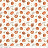 Image of the Trick or Treat Pumpkin Cream quilting cotton fabric by Lisa Audit for Riley Blake Designs. Features halloween icons on a cream background. Cute Little Fabric Shop