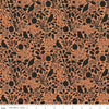Image of the Trick or Treat Silhouette Orange quilting cotton fabric by Lisa Audit for Riley Blake Designs. Features halloween icons on an orange background. Cute Little Fabric Shop